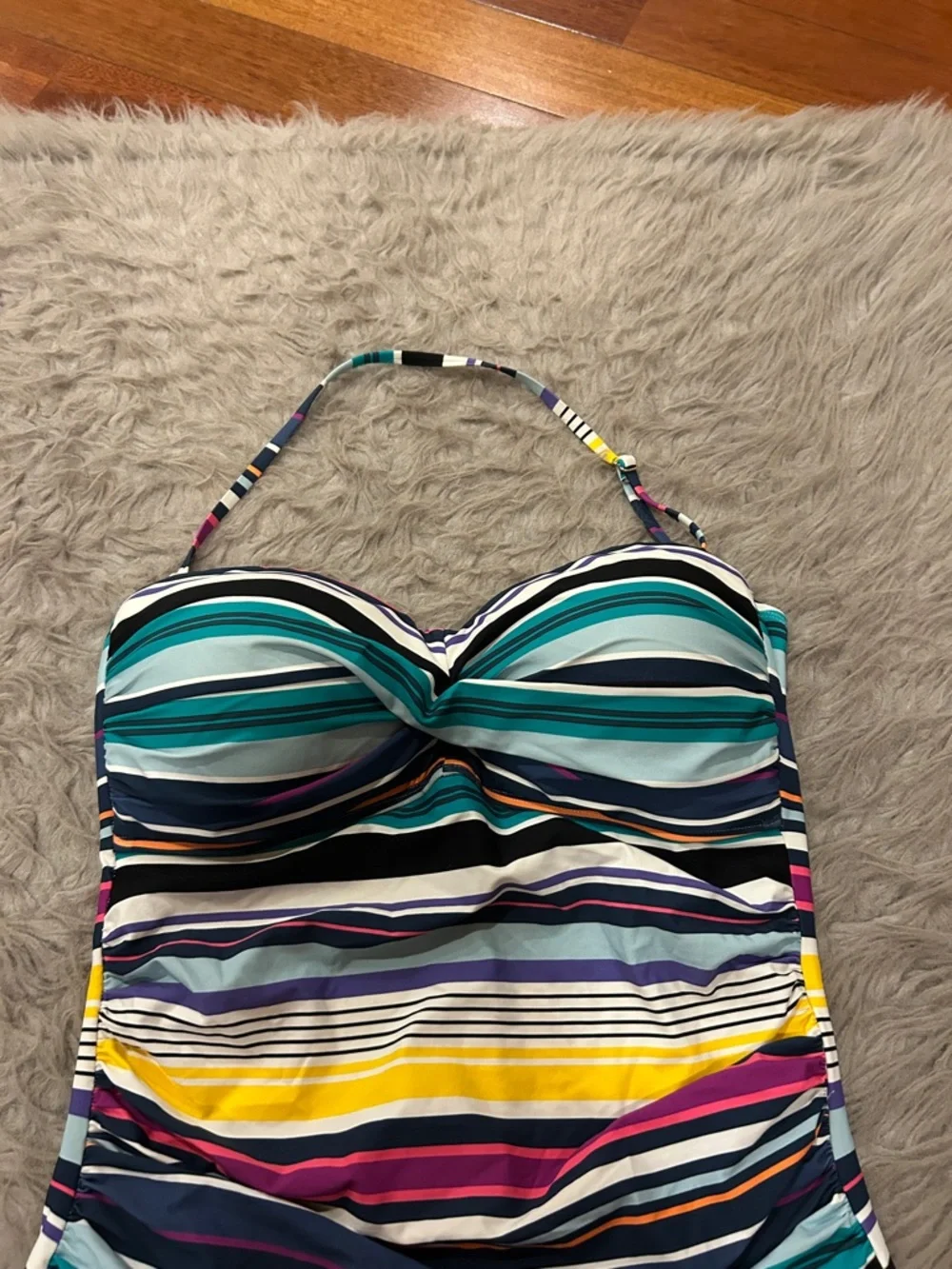 Anne Cole‎ Multicolor Striped One-Piece Swimsuit